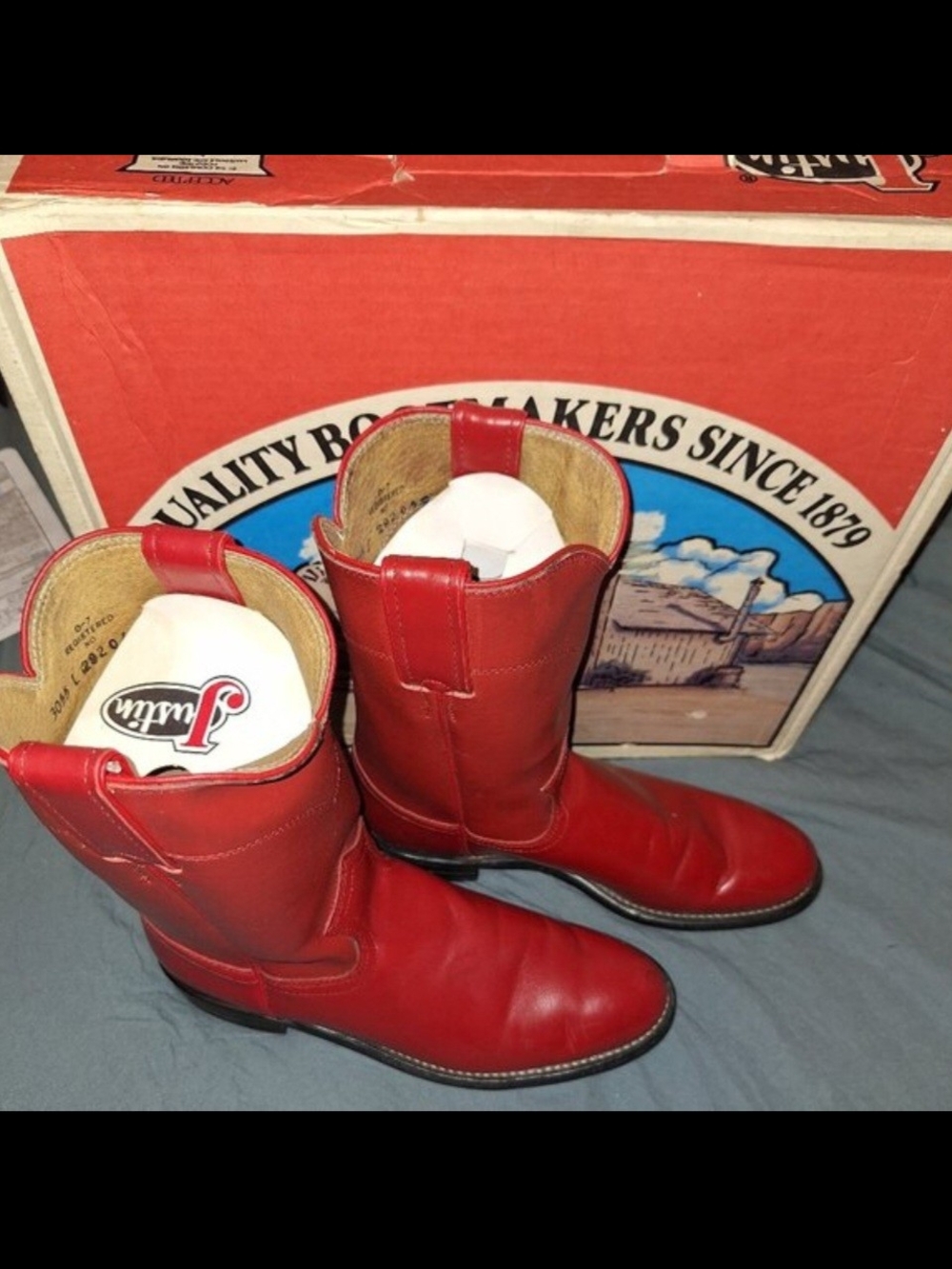 Justin Diamond J Ropers Ladies Size 7b Red Pull-on Western Cowboy Boots NWT